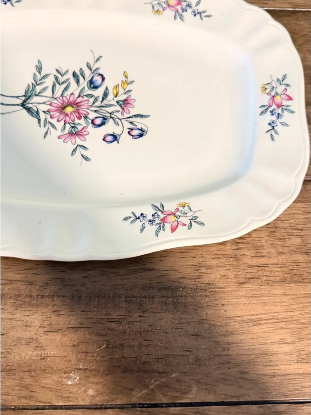 Vintage Pagnossin Treviso Italy Floral Ironstone Serving Platter Oval Cottagecor